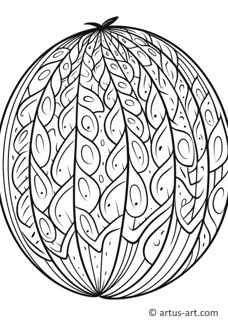 Watermelon Ball Coloring Page
